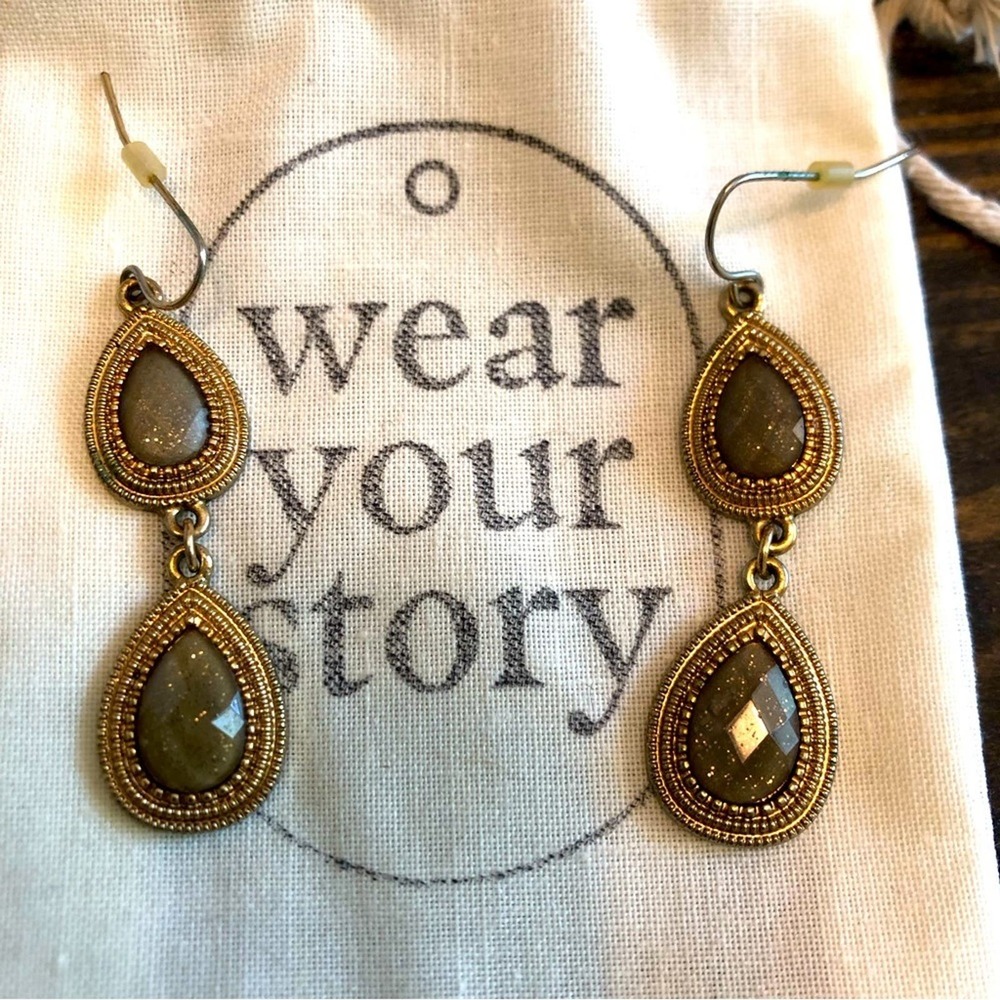 Bohemian Tiered Jewelry Earrings Festival Boho Silver Tone Double Dangle